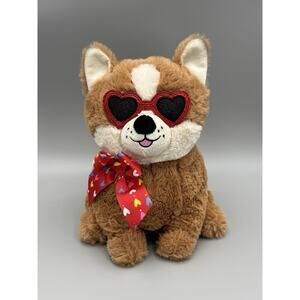 Walgreens Hug Me Corgi Dog Plush In Sparkling Sunglasses 11 Inch Stuffed Animal